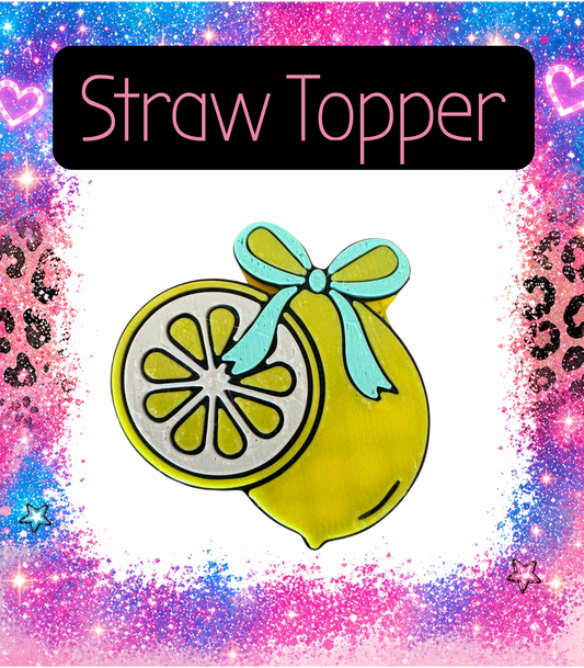 Lemon 3D Printed Straw Topper