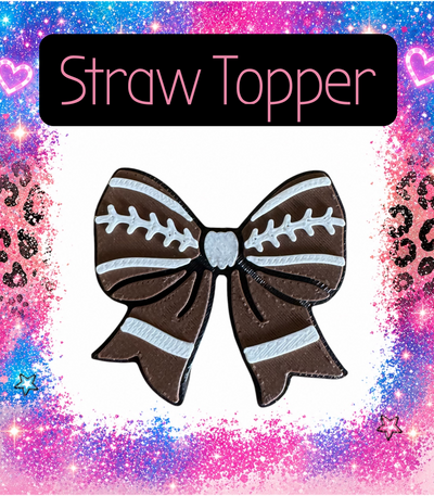 Football Bow 3-D Printed Straw Topper