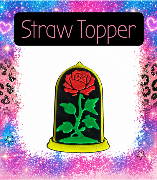 Rose 3-D Printed Straw  Topper