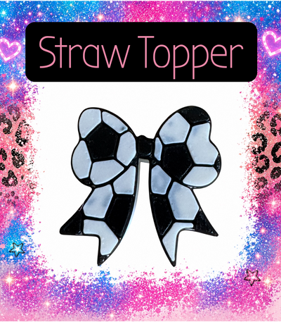 Soccer Bow 3-D Printed Straw Topper