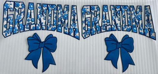 Grandma Blue Bow Wrap