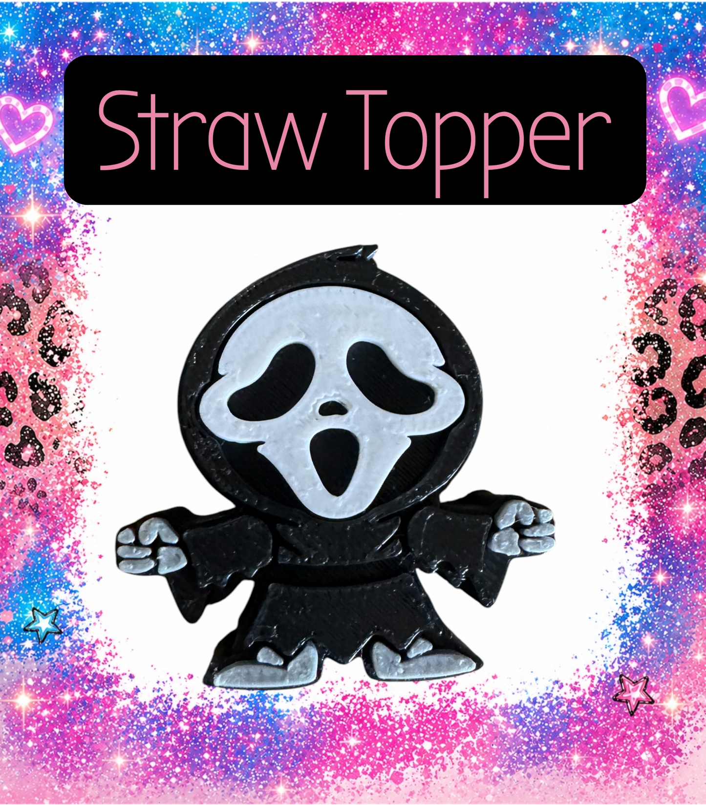 Horror2  3-D Printed Straw Topper