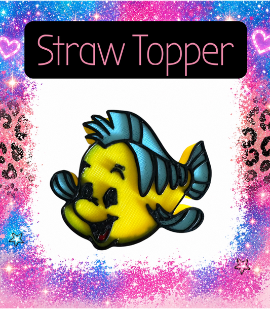 Fish  3-D Printed Straw Topper