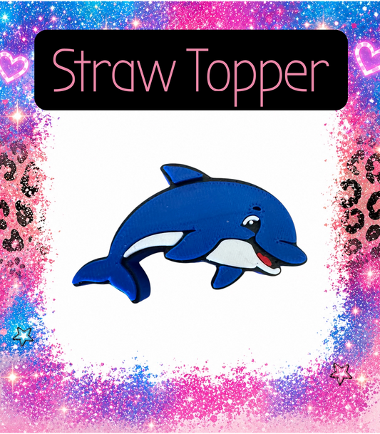 Dolphin 3D Printed Straw Topper