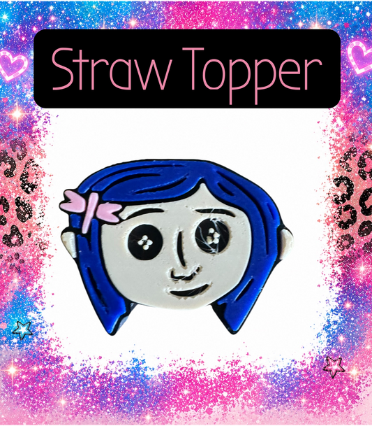 Button Girl 3-D Printed Straw Topper