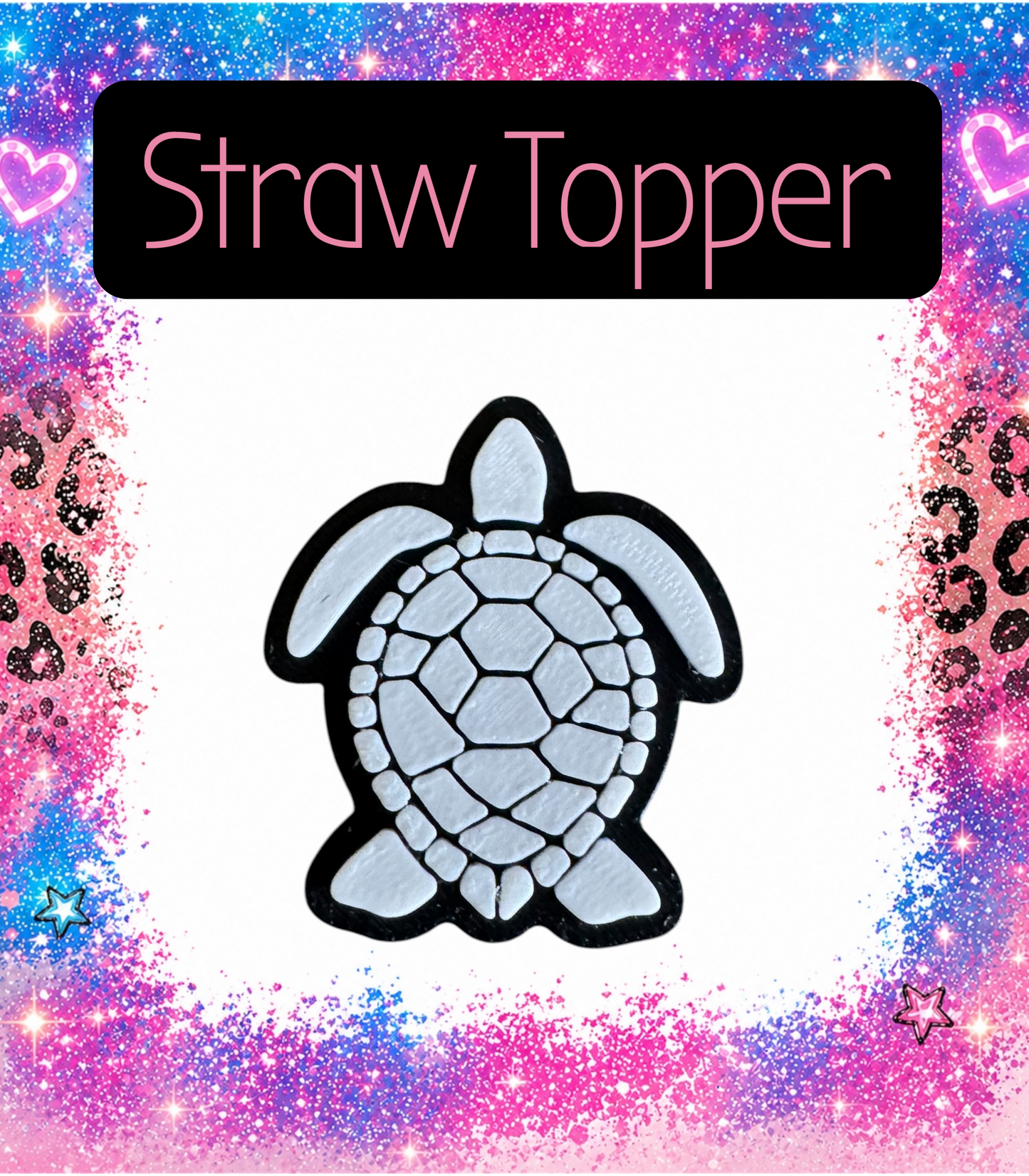 Turtle 3-D Printed Straw Topper