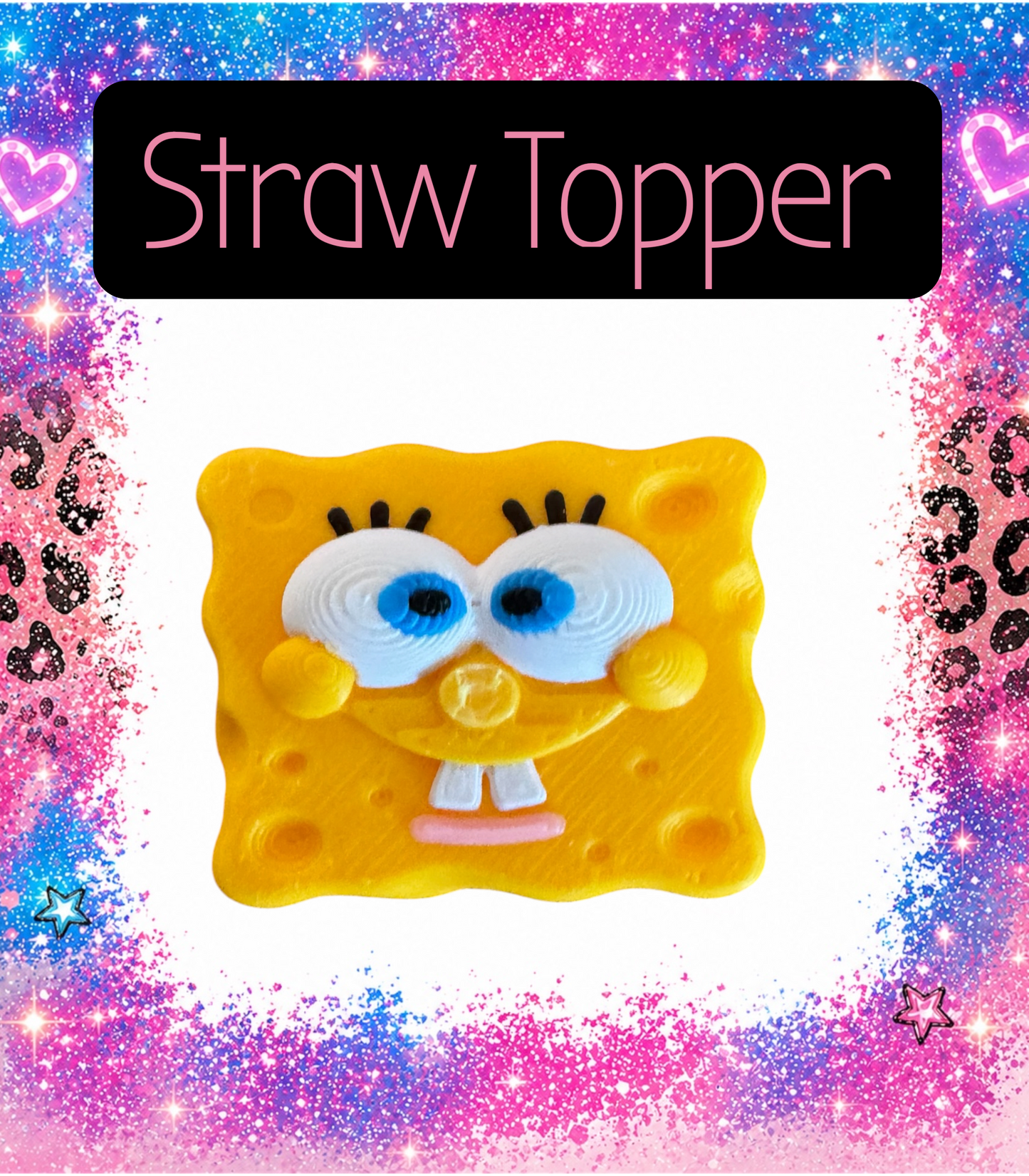 Kids 3D Printed Straw Topper