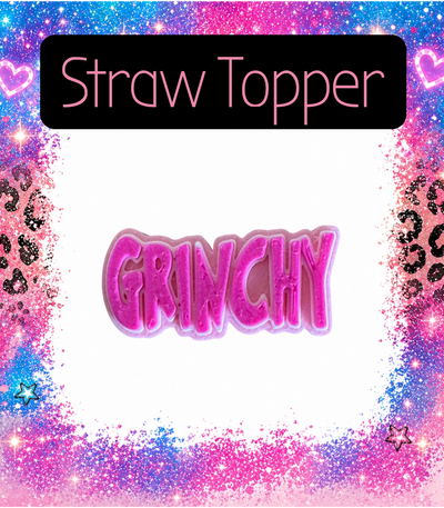Pink Xmas 3D Printed Straw Topper