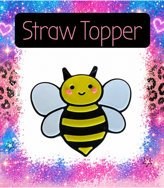 Bee 3-D Printed Straw Topper