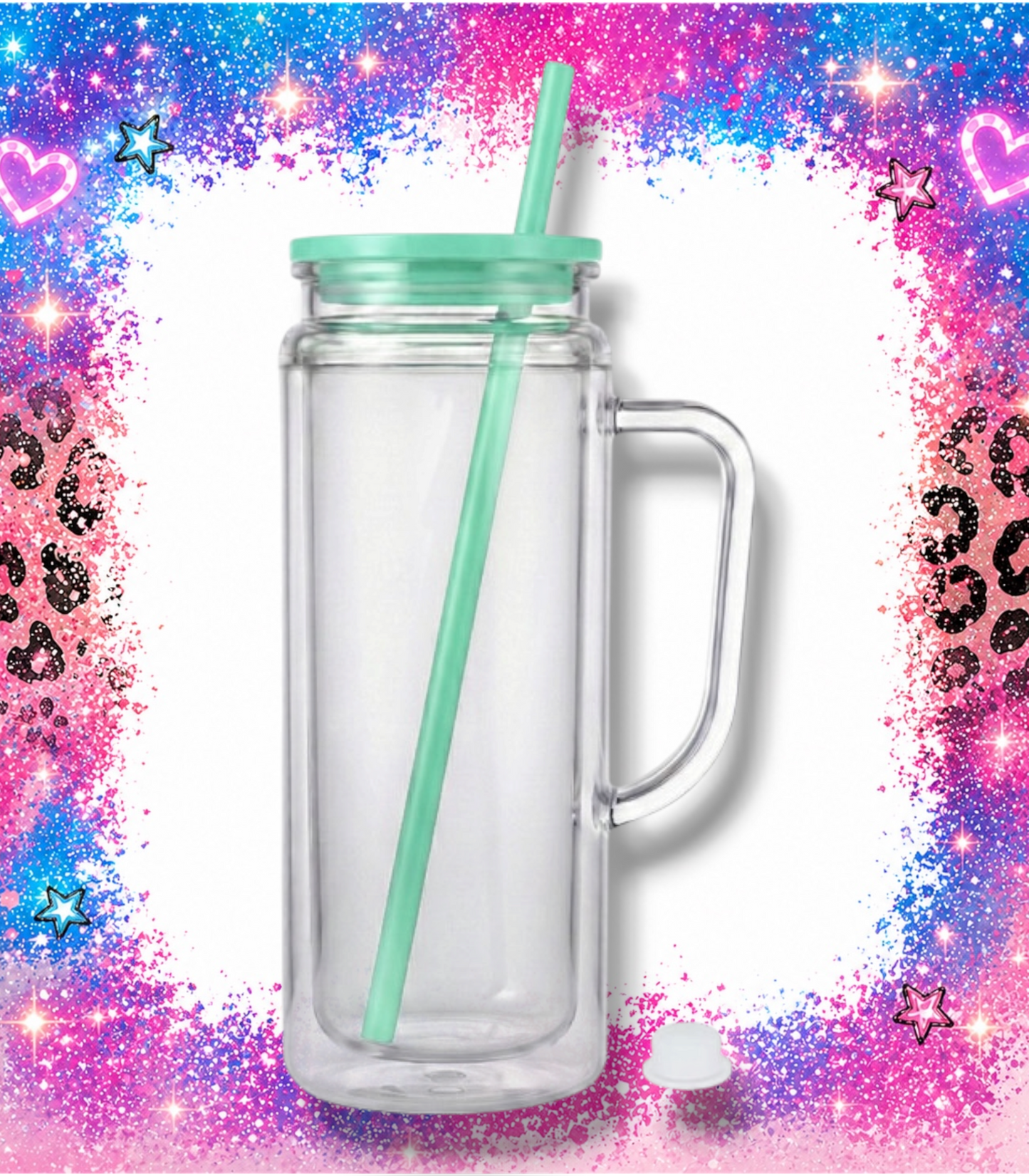 20 oz Acrylic with Handle - Mint Green