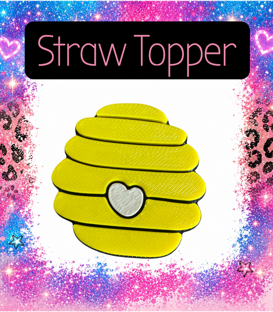 Beehive 3-D Printed Straw Topper