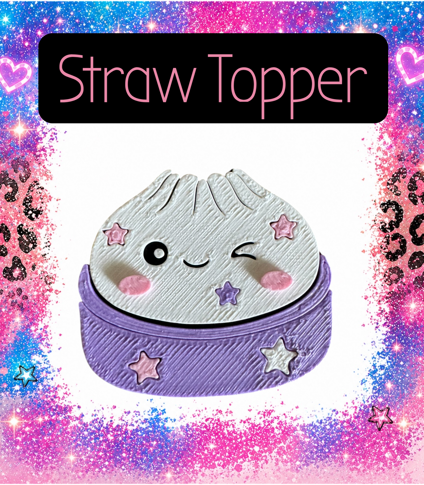 Dumpling  3-D Printed Straw Topper