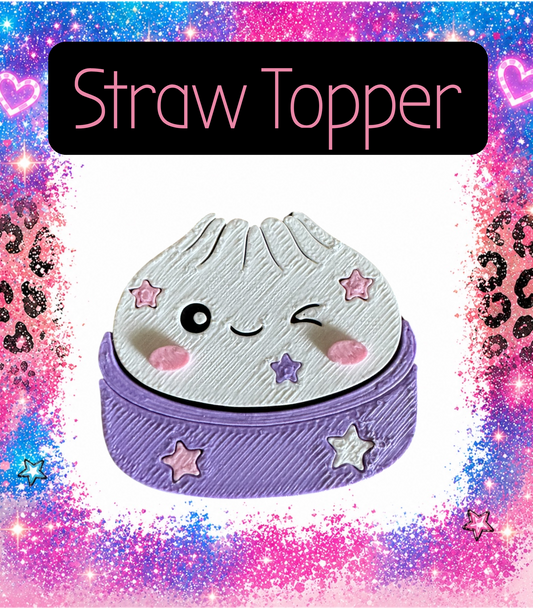 Dumpling  3-D Printed Straw Topper