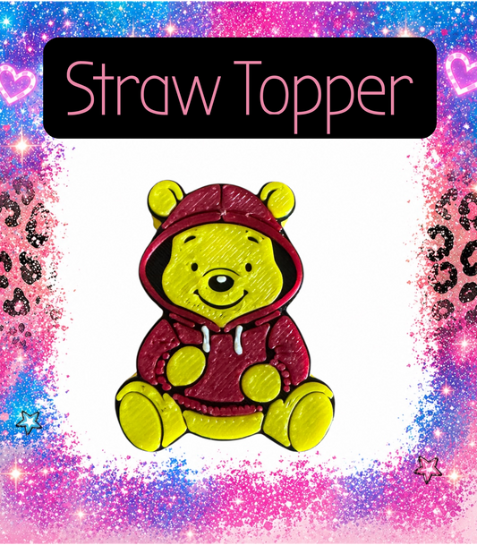 Bear 3-D Printed Straw Topper