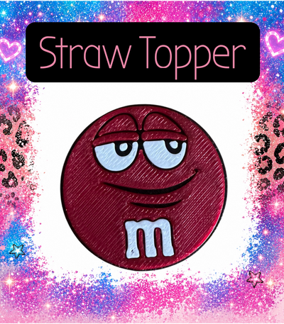 Red Candy  3-D Printed Straw Topper