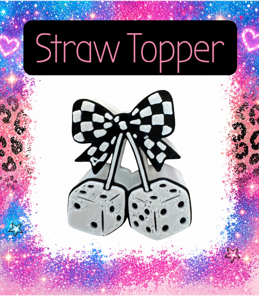 Dice Bow 3-D Printed Straw Topper