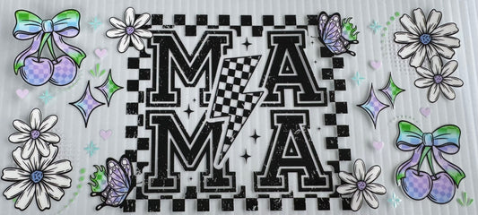 Black & Lavender  Mama Checkered Wrap