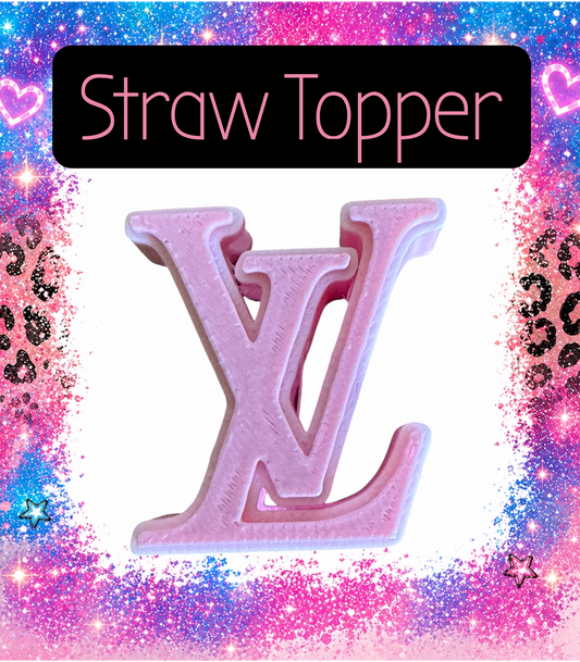 Pink Elvee 3D Printed Straw Topper