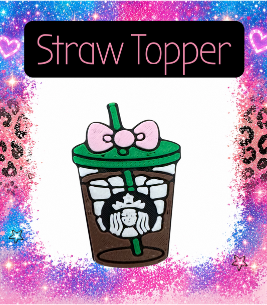 Coffee 3D Printed Straw Topper