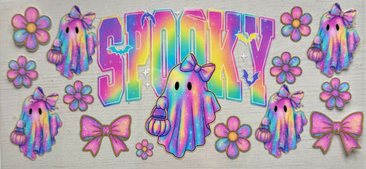 Spooky rainbow ghost design