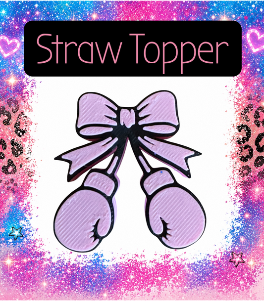 Breast Cancer  3-D Printed Straw Topper