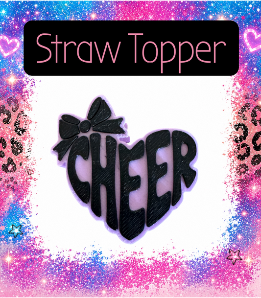 Cheer 3D Printed Straw Topper