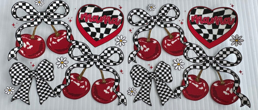 Mama Checkered Cherry Wrap