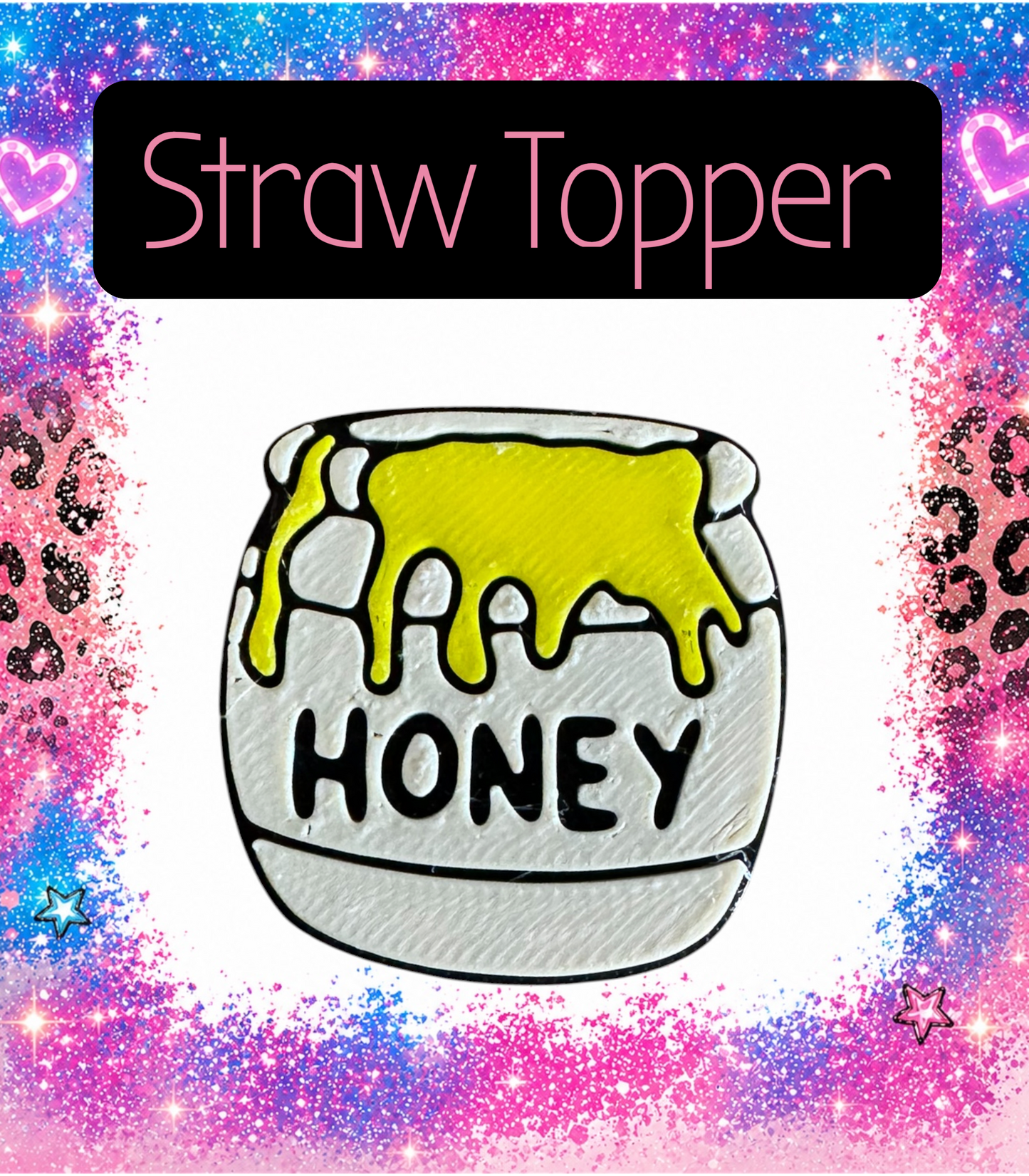 Honey 3-D Printed Straw Topper