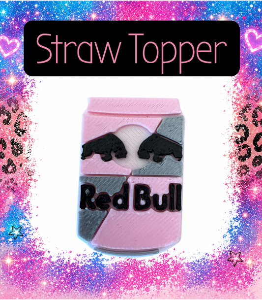 Pink Energy Drink  3D Printed Straw Topper