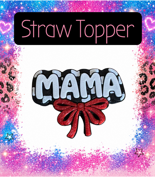 Black Mama Checkered   3D Printed Straw Topper