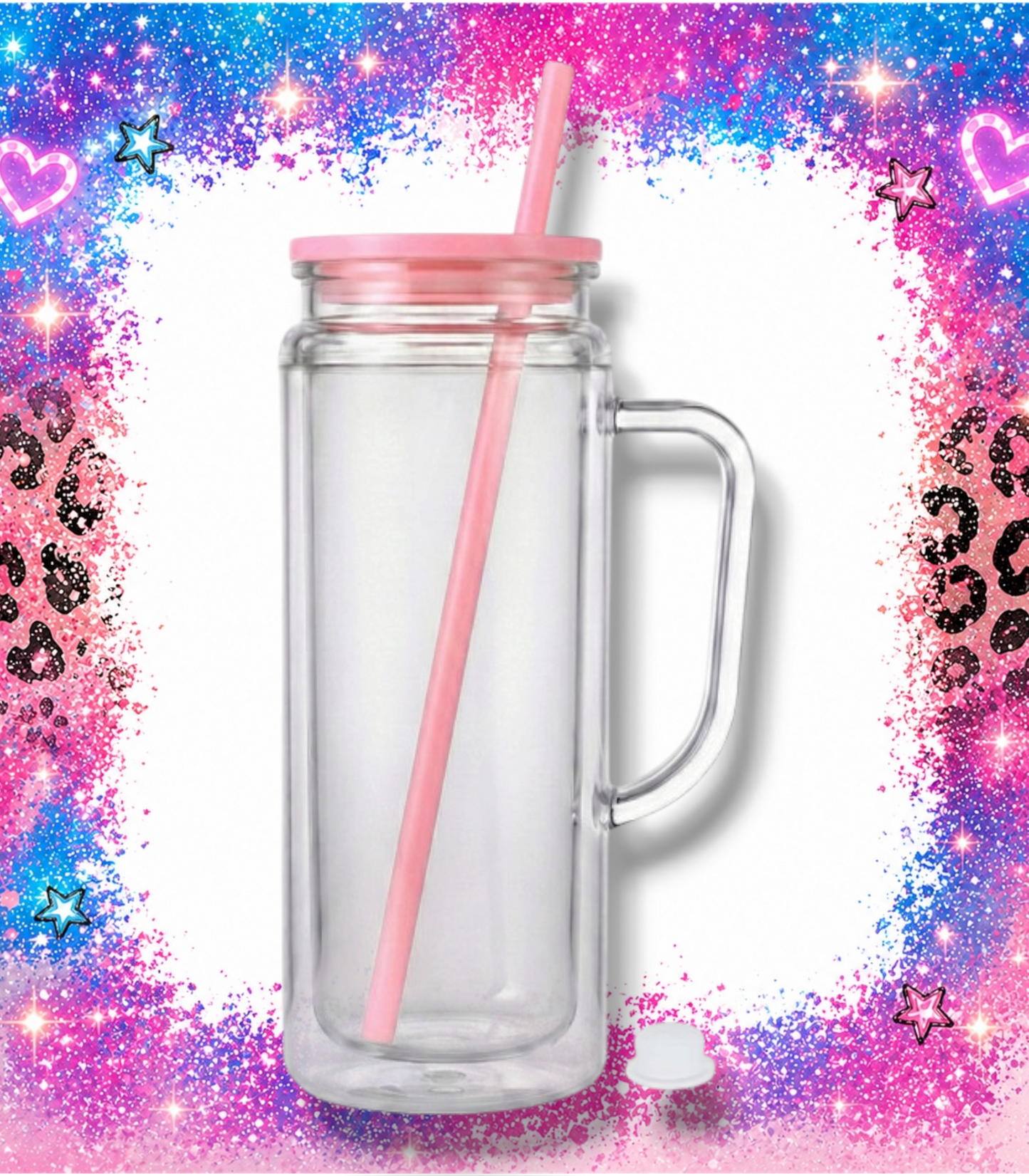 20 oz Acrylic with Handle - Light Pink