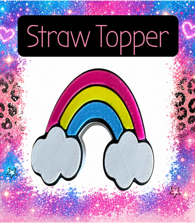 Rainbow  3-D Printed Straw Topper