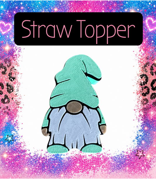 Green Gnome 3-D Printed Straw Topper
