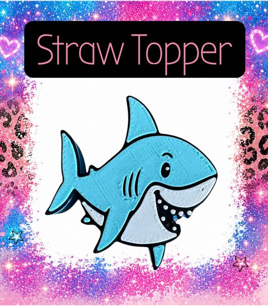 Shark 3-D Printed Straw  Topper
