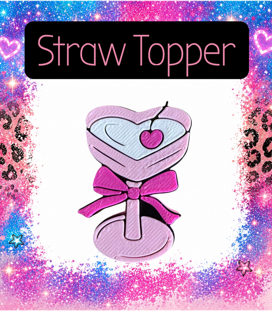Heart Martini 3D Printed Straw Topper